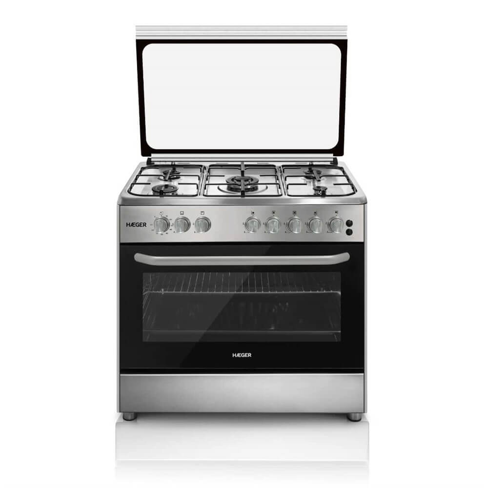 Fogão a Gás com Forno Elétrico HAEGER 90×60 – Gás Natural, 112L